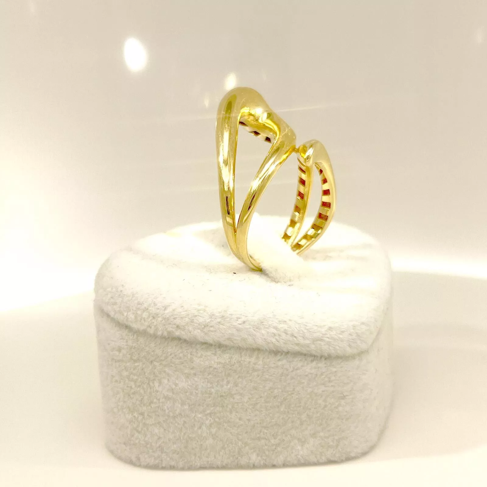 new women ring solid yellow gold 14k classic and modern design size 8 - Image 6