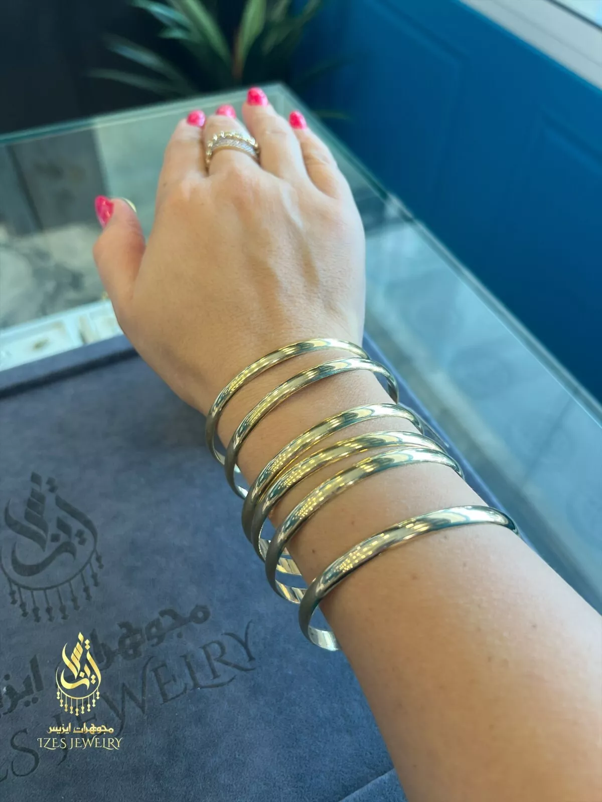 Bracelet Bangle women yellow solid gold 14k Classy and Beautiful - Image 6