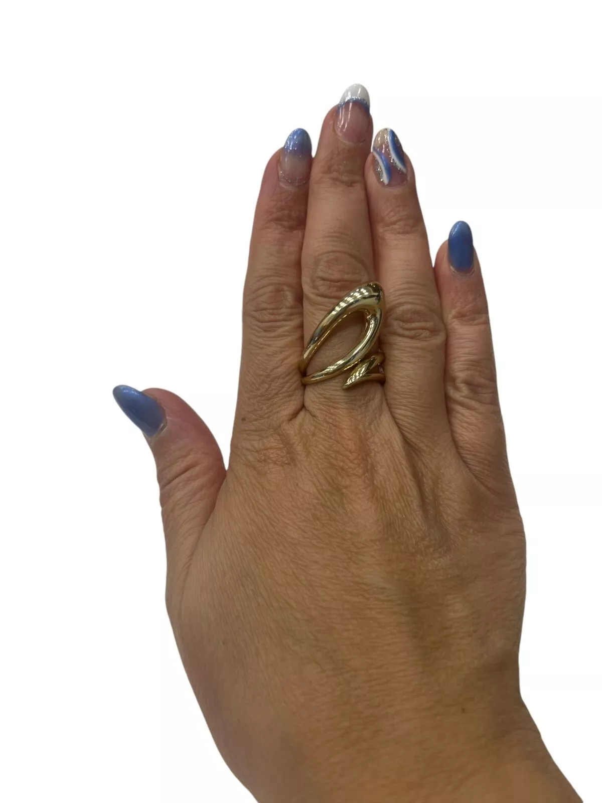 new women ring solid yellow gold 14k classic and modern design size 8 - Image 4