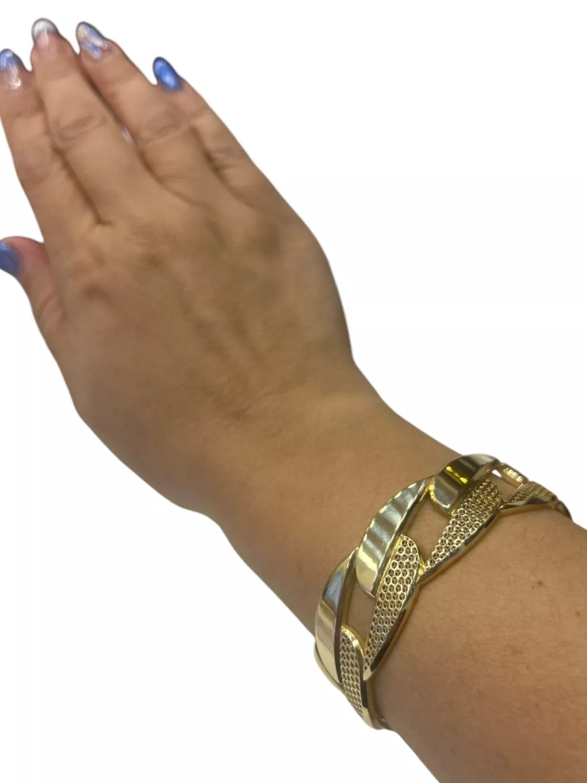 women bracelet yellow solid gold 14k new decorated design - Image 4