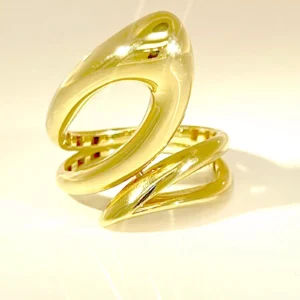 new women ring solid yellow gold 14k classic and modern design size 8