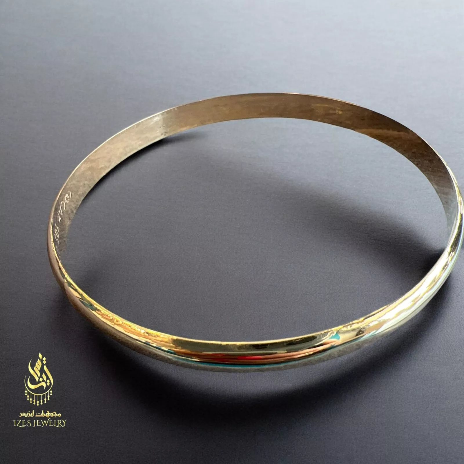 Bracelet Bangle women yellow solid gold 14k Classy and Beautiful - Image 9