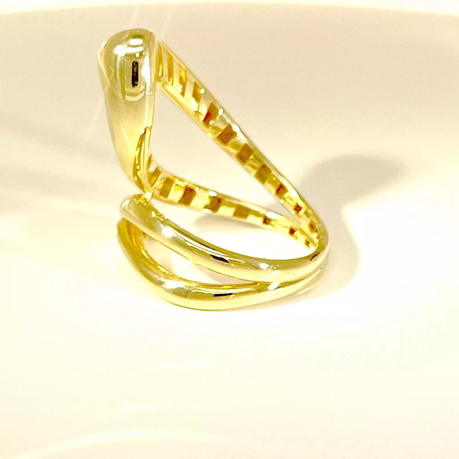 new women ring solid yellow gold 14k classic and modern design size 8 - Image 8