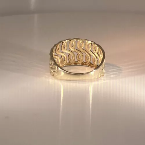women ring solid yellow gold 14k decorated and beautiful size 7 - Image 6