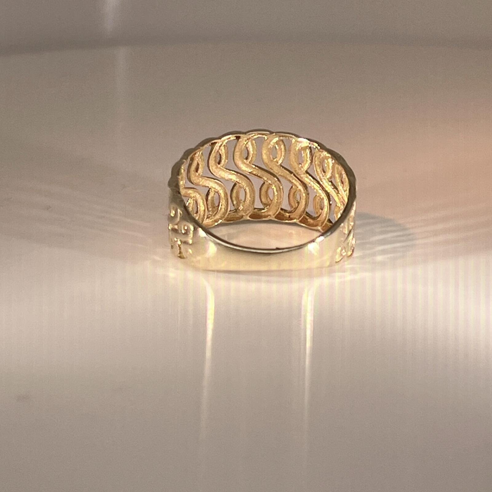 Women gold ring 14k have a interwoven design - Image 5