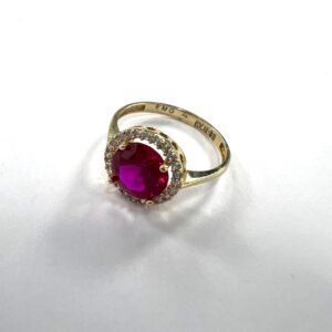 luxurious 14K yellow gold circular ring exudes royal elegance & timeless beauty