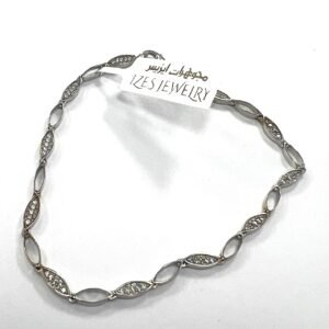 Elegant 14K white gold bracelet with zircon stones, perfect for any occasion