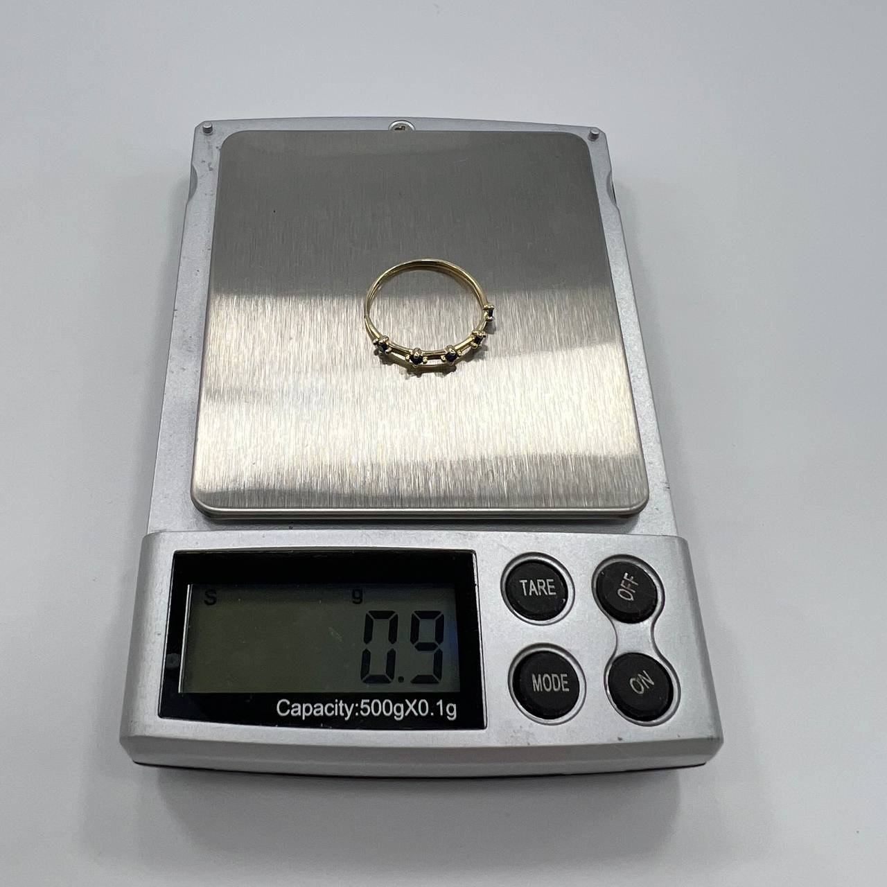 New 14K Solid Gold Ring Women’s Fine Jewelry Blue Gemstone Italy Gift Size 7 - Image 4