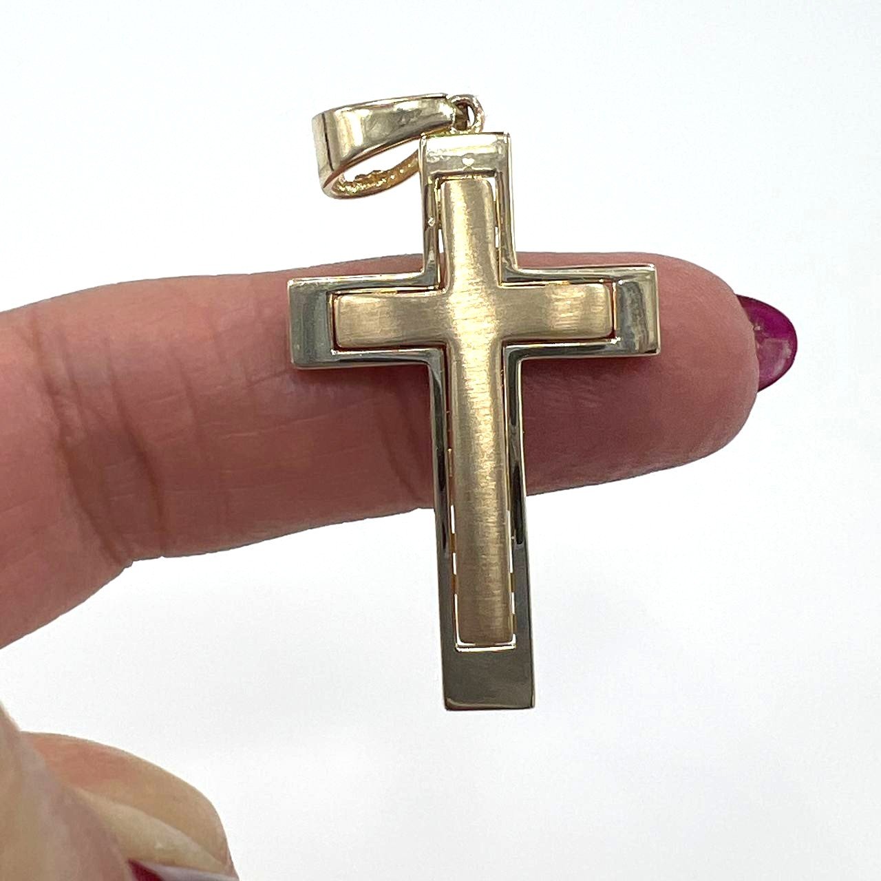 14K Yellow Gold Cross – Unique and elegant design, perfect for daily wear - Image 3
