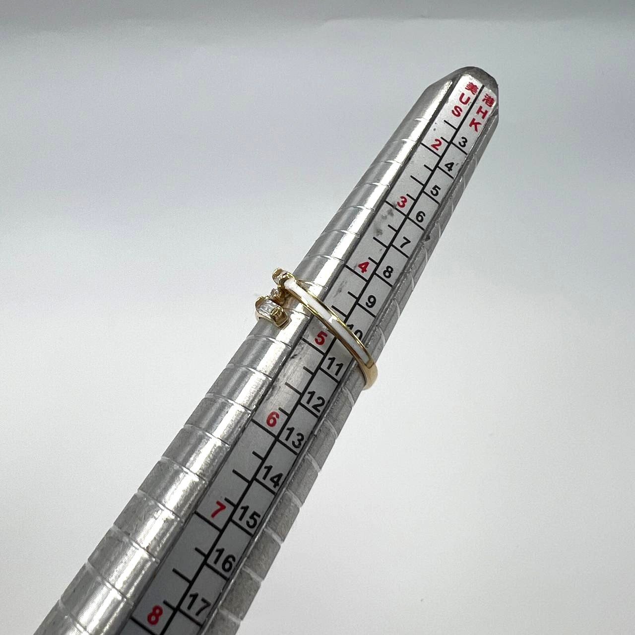 14K Yellow Gold Ring email white color elegant design for timeless everyday wear - Image 8