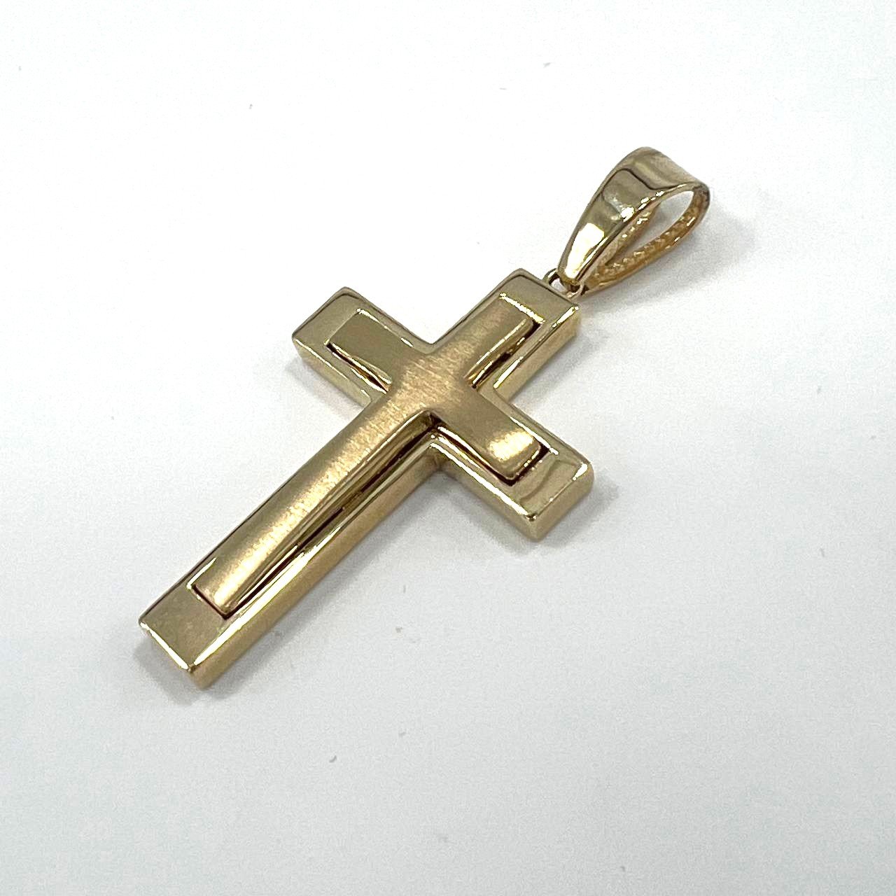 14K Yellow Gold Cross – Unique and elegant design, perfect for daily wear - Image 2