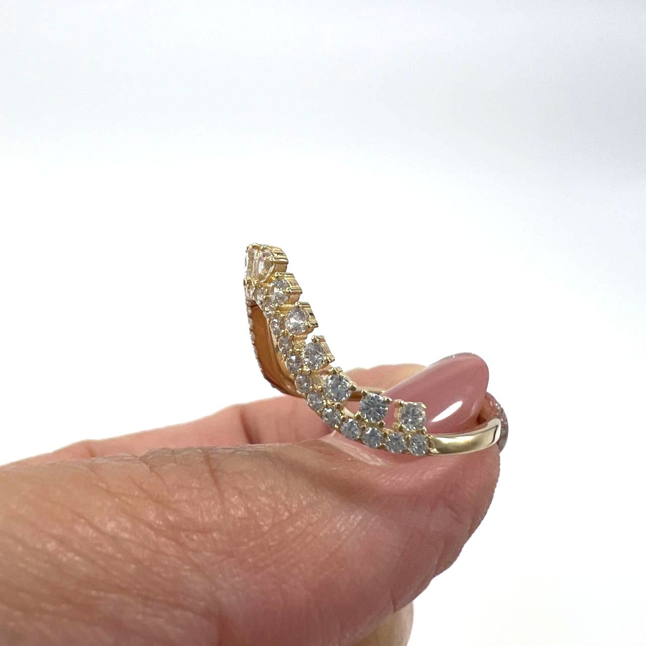 Luxurious 14K Gold Ring Adorned & Sparkling Zircon unique crown inspired design - Image 8