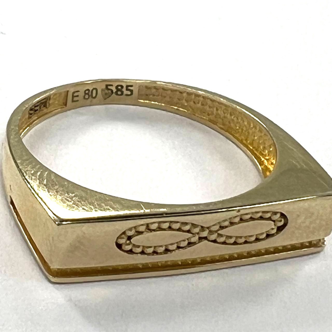 Yellow gold 14K infinity design ring, delicate, size 7 beautiful gift - Image 2