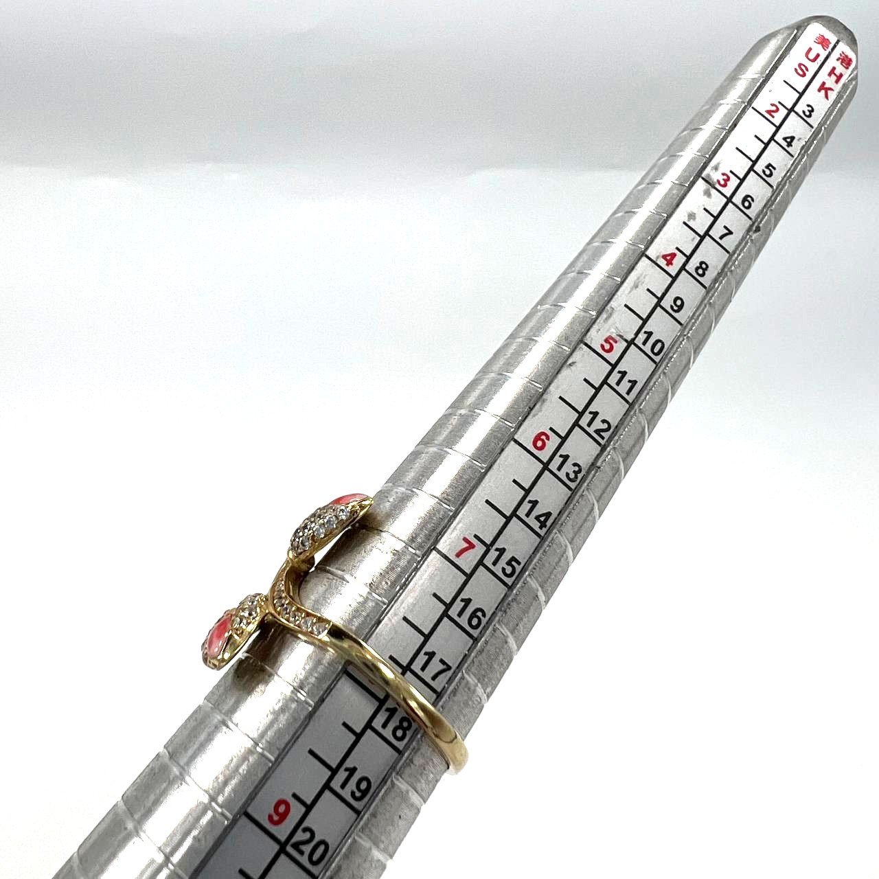 14K yellow gold ring with twin lilies, accented with delicate zircon stones - Image 7