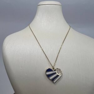 New Elegant 14K Solid Gold Heart Pendant Necklace – Italian Design 2.7g, 23cm