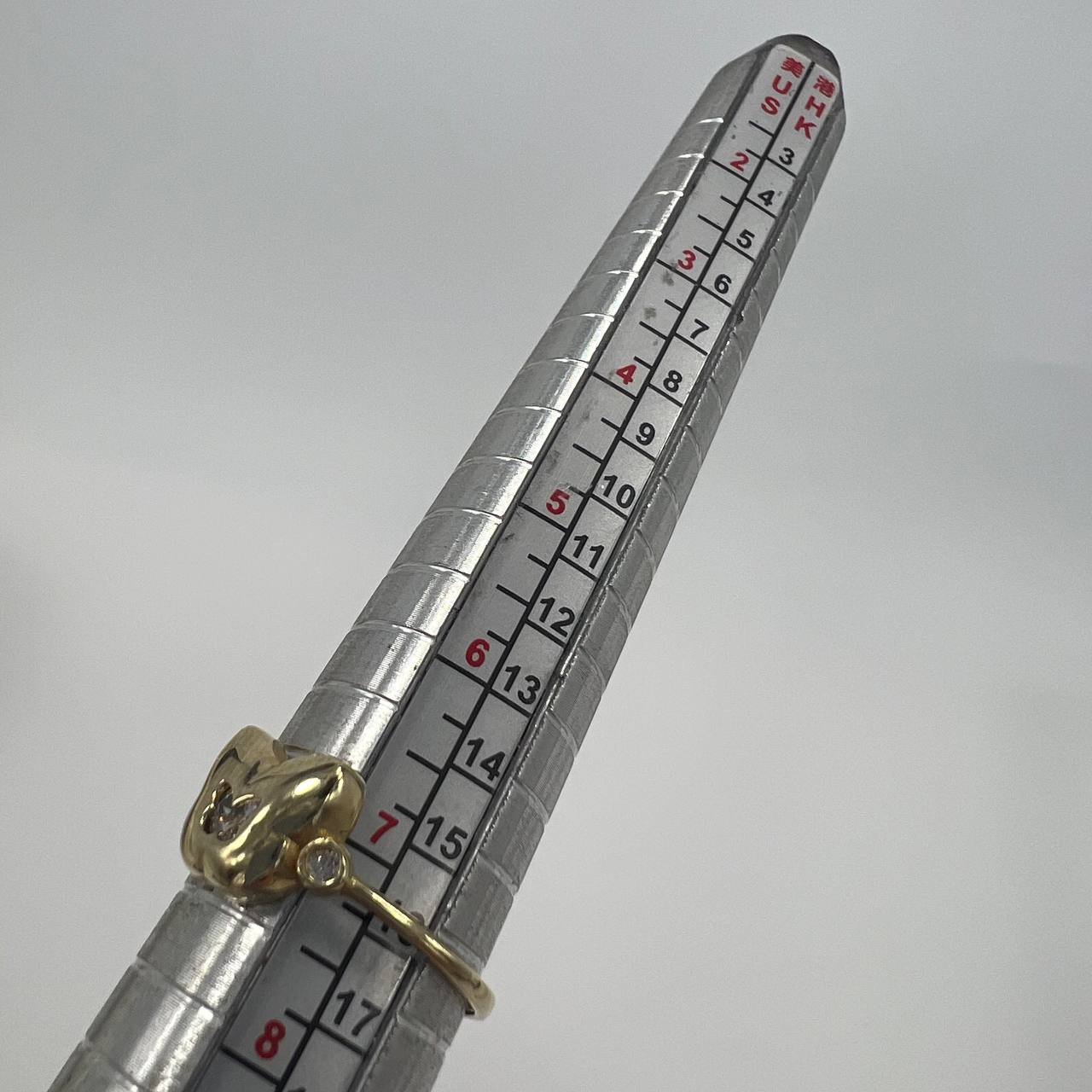 New 14K Solid Gold Ring Italy – Butterfly Design with White Zircon Size 7.16 1.5 - Image 6