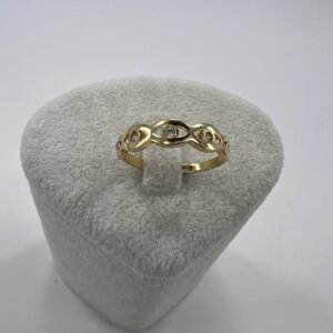 New Elegant 14K Solid Gold Ring with Infinity Diamond Design  1.7g Made in Italy