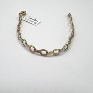 14K yellow, white & rose gold bracelet, delicate and elegant for every occasion