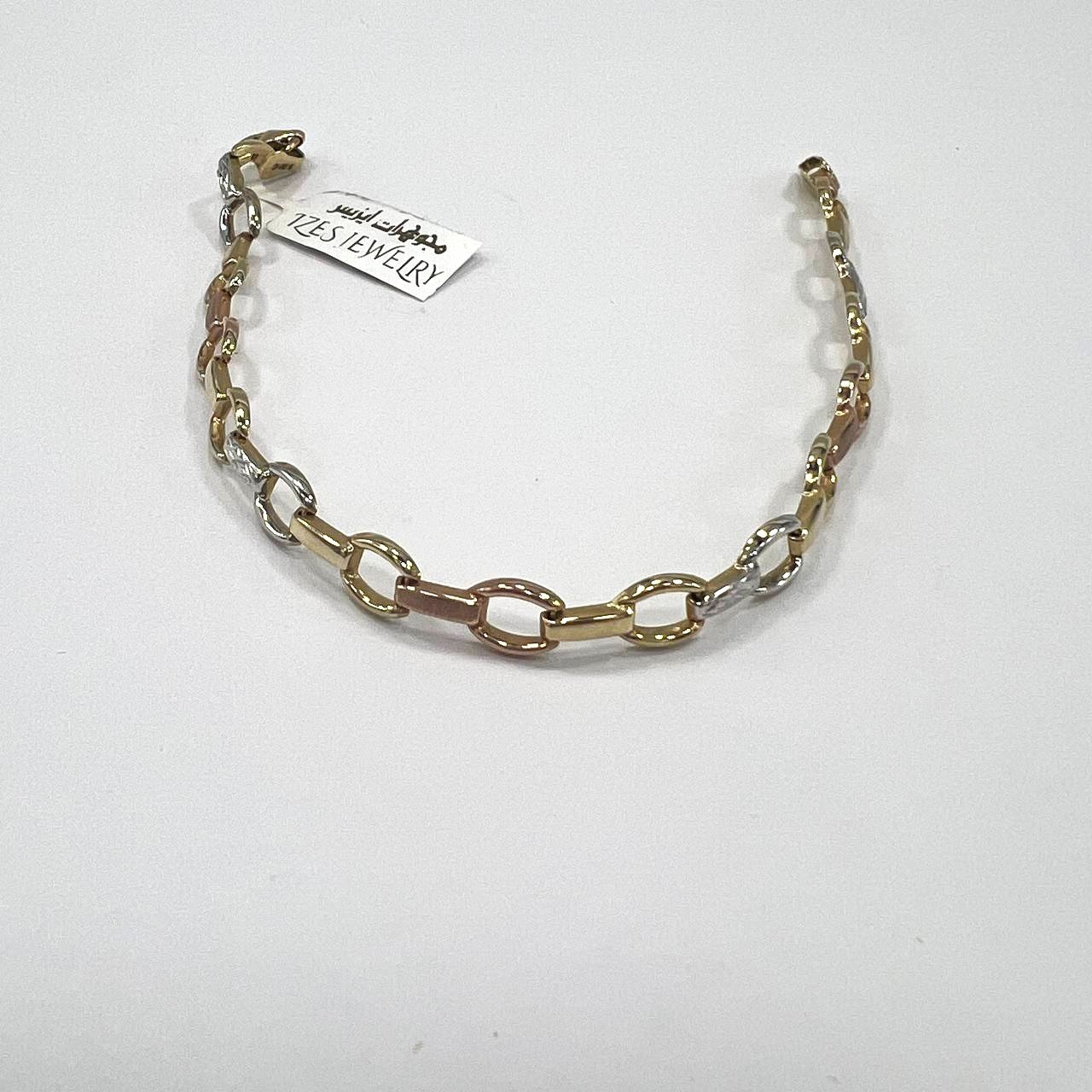 14K yellow, white & rose gold bracelet, delicate and elegant for every occasion