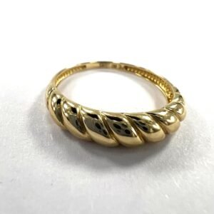 14K Yellow Gold Twisted Ring – Elegant, Smooth, and Delicate beautiful gift