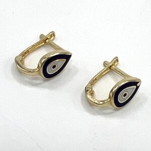 14K Yellow Gold Eye-Shaped Earrings, Elegant and Stylish beautiful gift