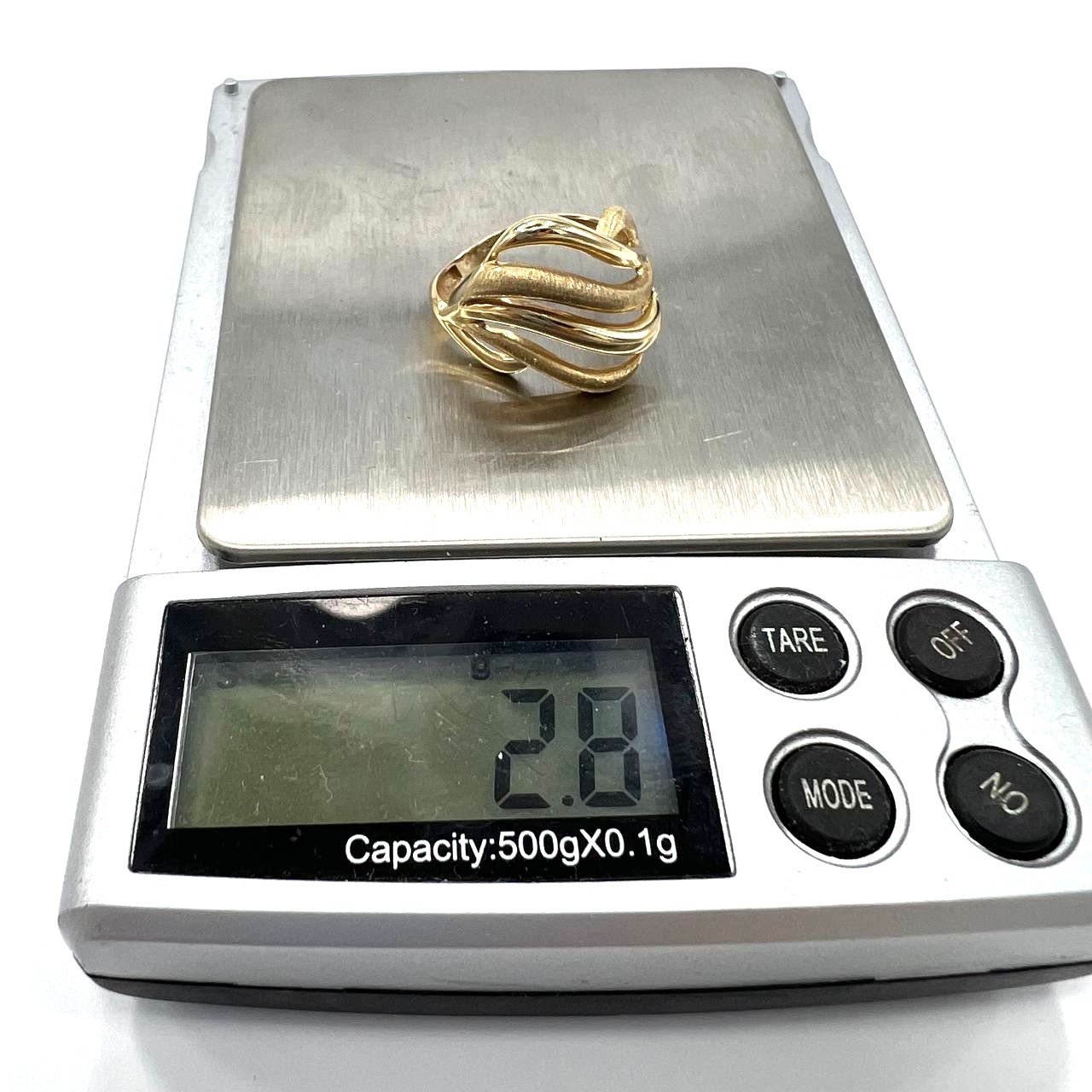 Unique 14K Yellow Gold Ring – Bold, Modern Twisted Design with Elegant Charm - Image 9