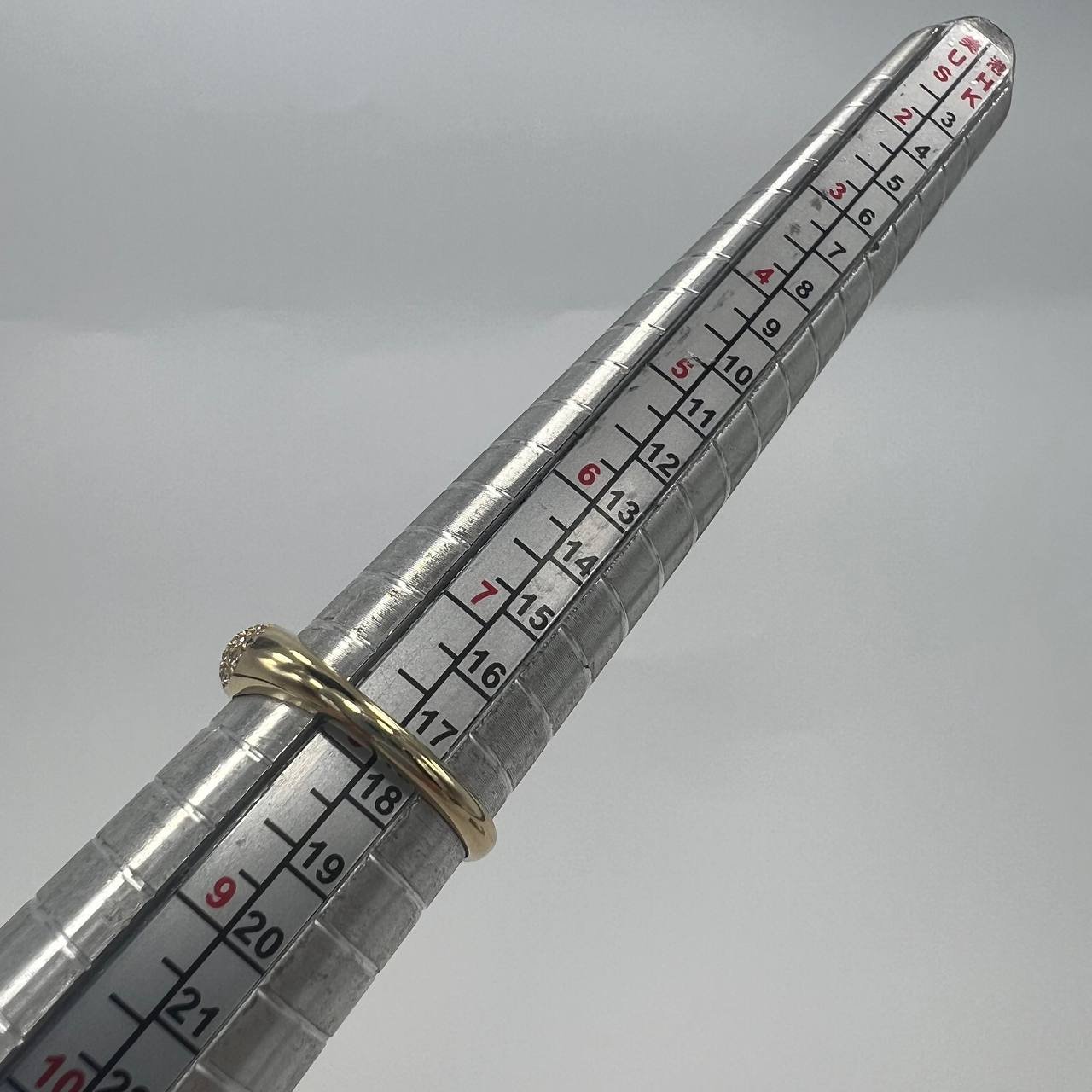 New 14K Solid Gold Ring 1.8g – Pave White Stones Design, Made in Italy - Image 8