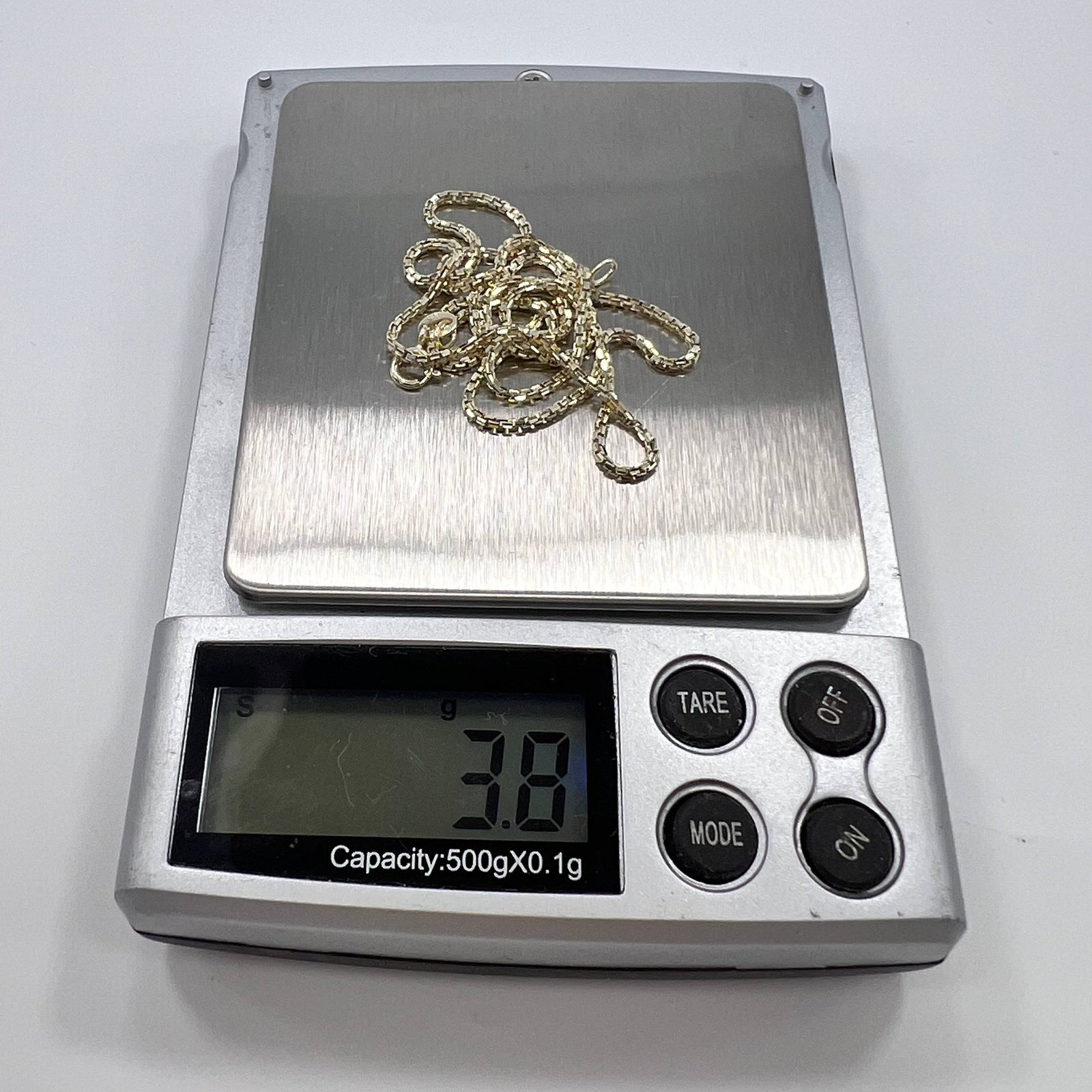 New 14K Solid Gold Box Chain Necklace Italy 17” Gift Unisex Fine Jewelry 3.8g - Image 3