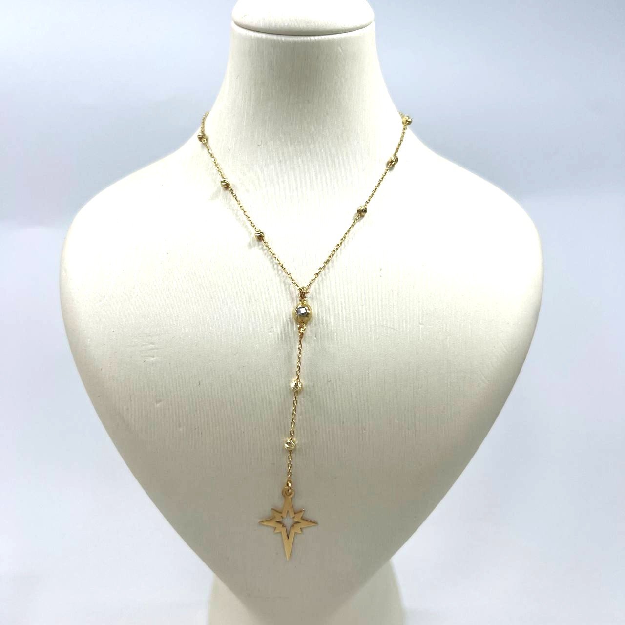 Charming 14K yellow gold necklace with a star design for daily wear good gift - Image 3