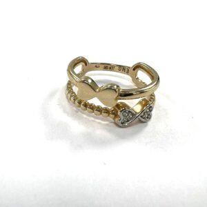 Elegant 14K yellow gold bow-shaped ring, stylish and refined design size 6