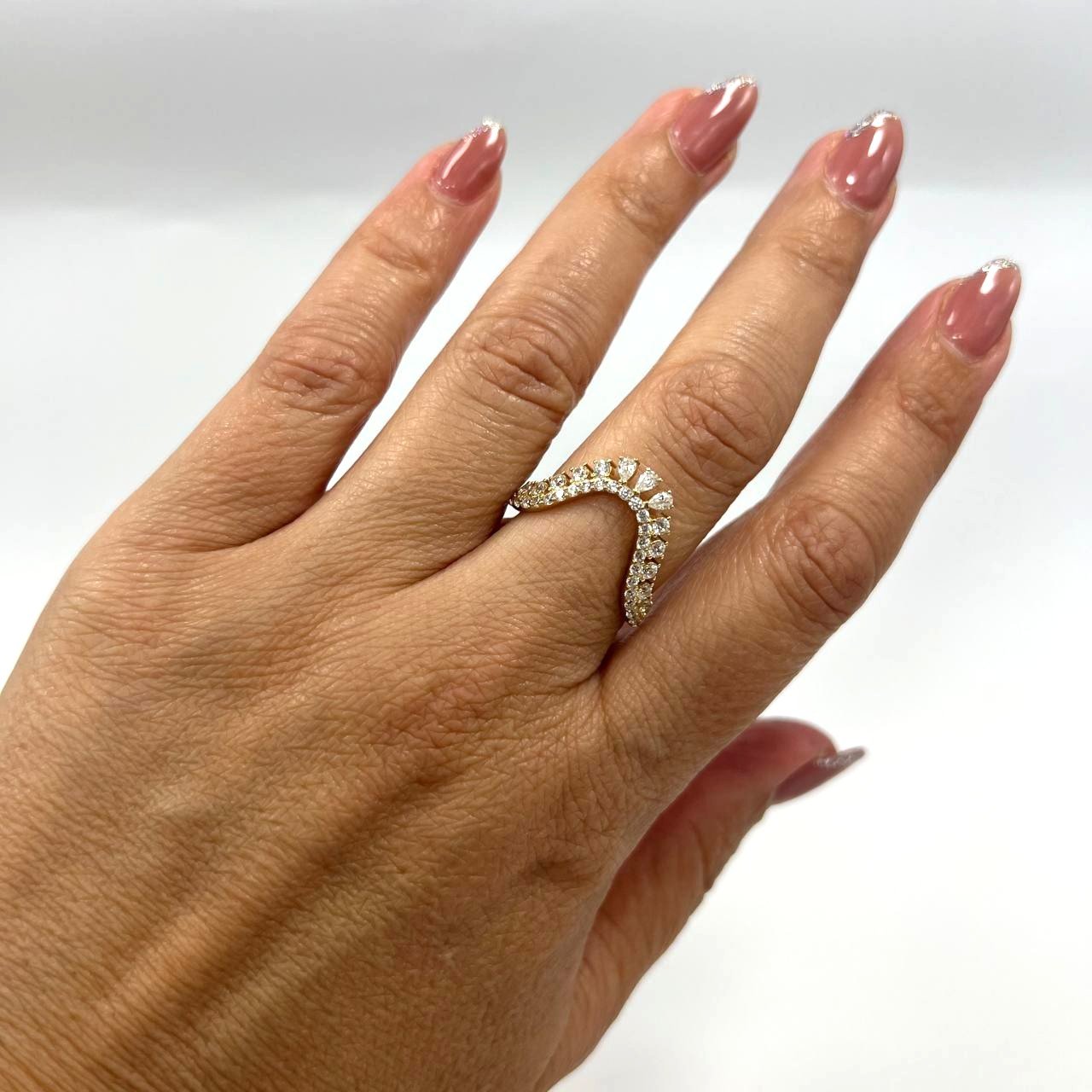 Luxurious 14K Gold Ring Adorned & Sparkling Zircon unique crown inspired design - Image 6