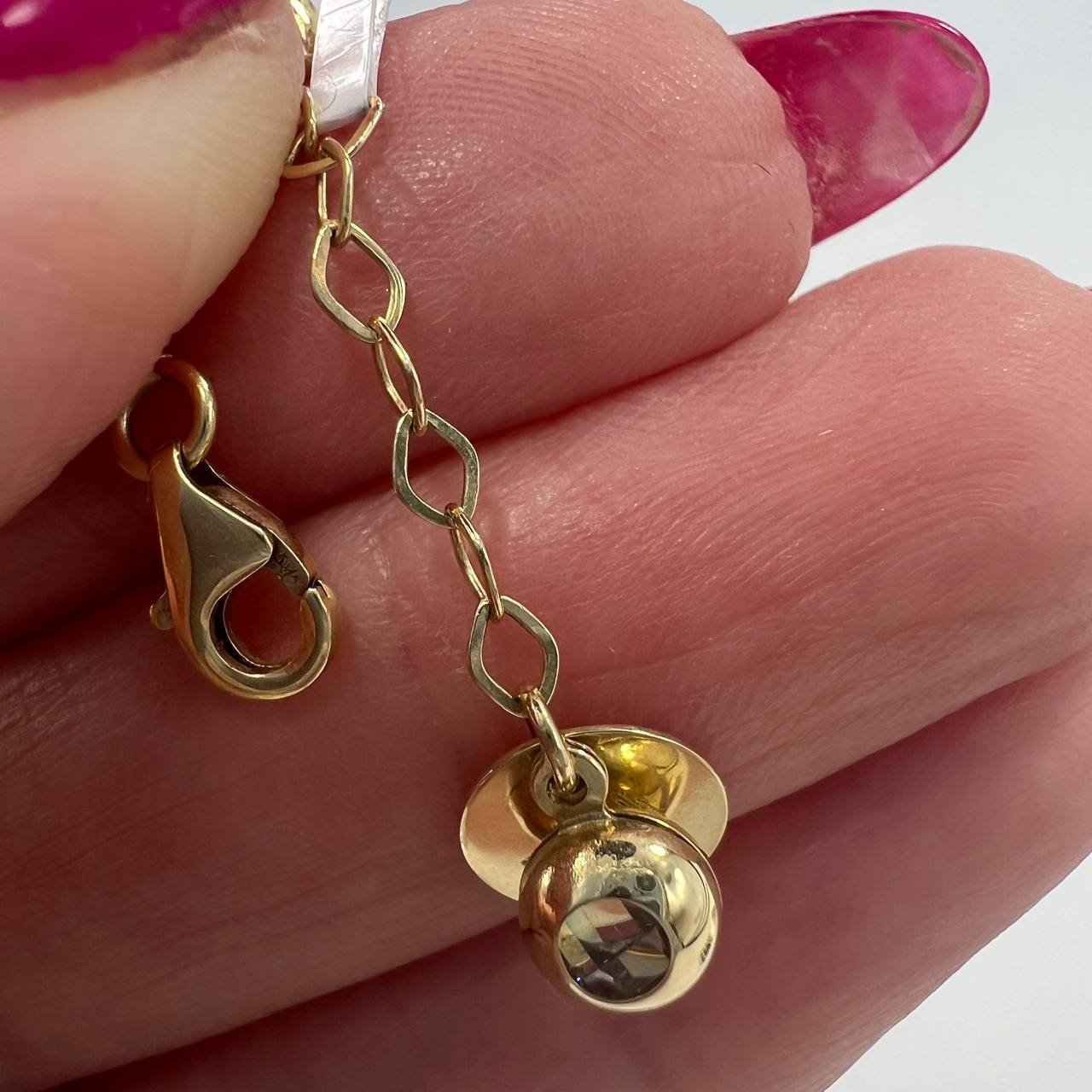 New Elegant 14K Solid Gold Multi-Tone Bracelet – Italian Design 4.1g, 18cm - Image 5