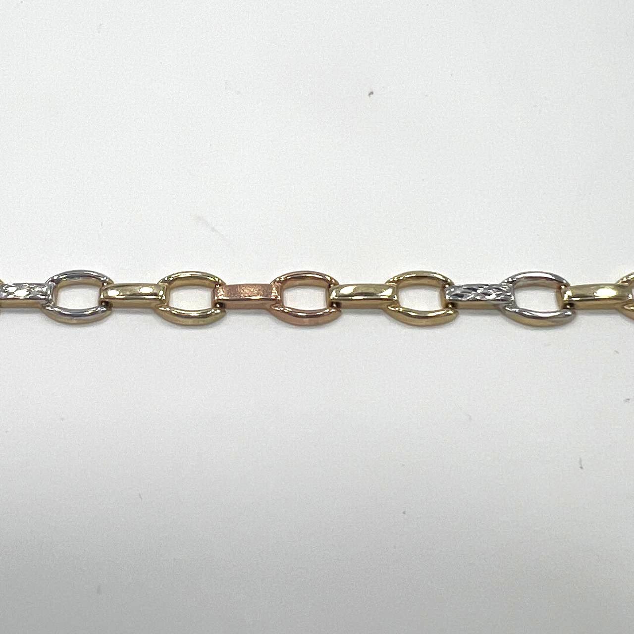 14K yellow, white & rose gold bracelet, delicate and elegant for every occasion - Image 5