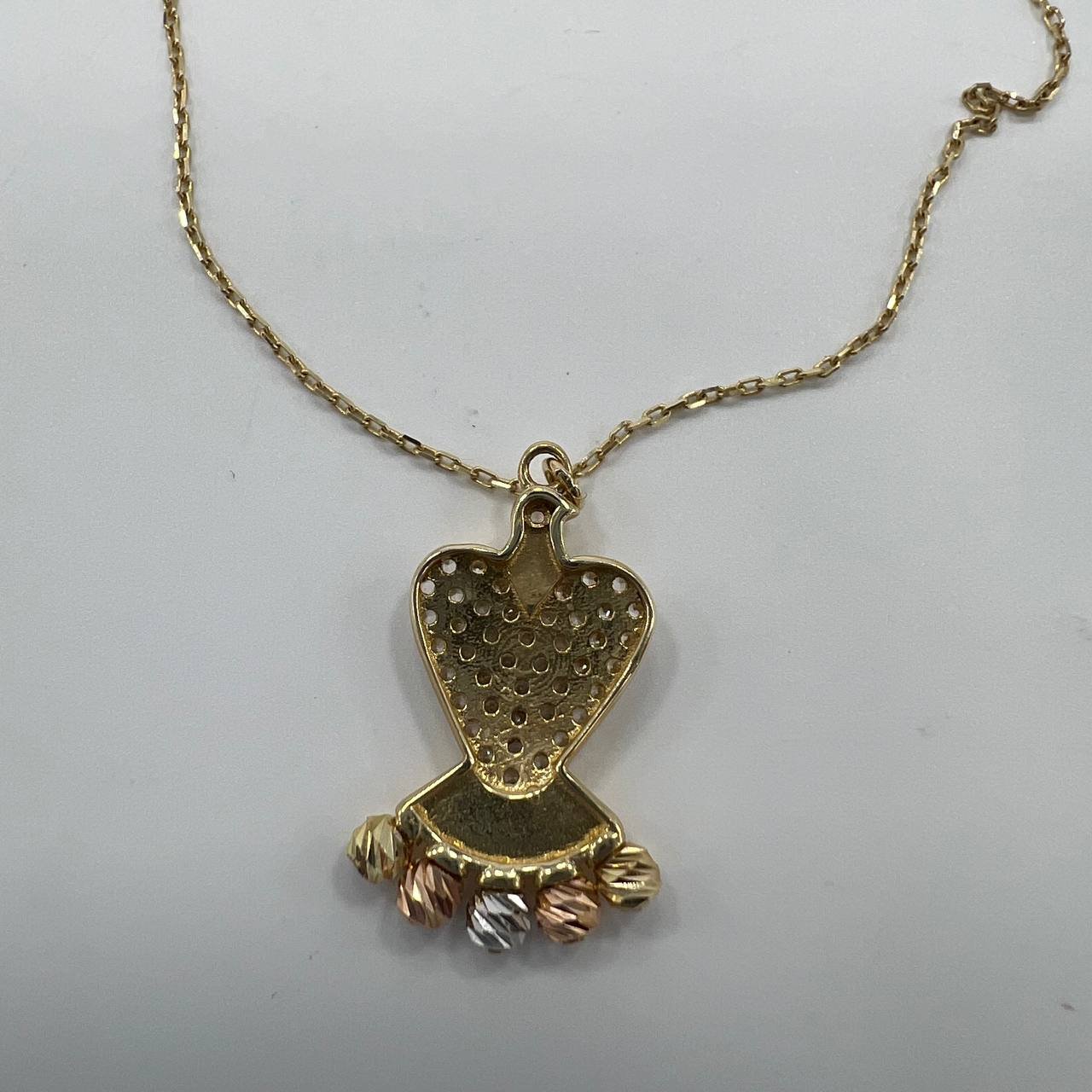 New Elegant 14K Solid Gold Heart Pendant Necklace – Italian Design 3.0g, 23cm - Image 4