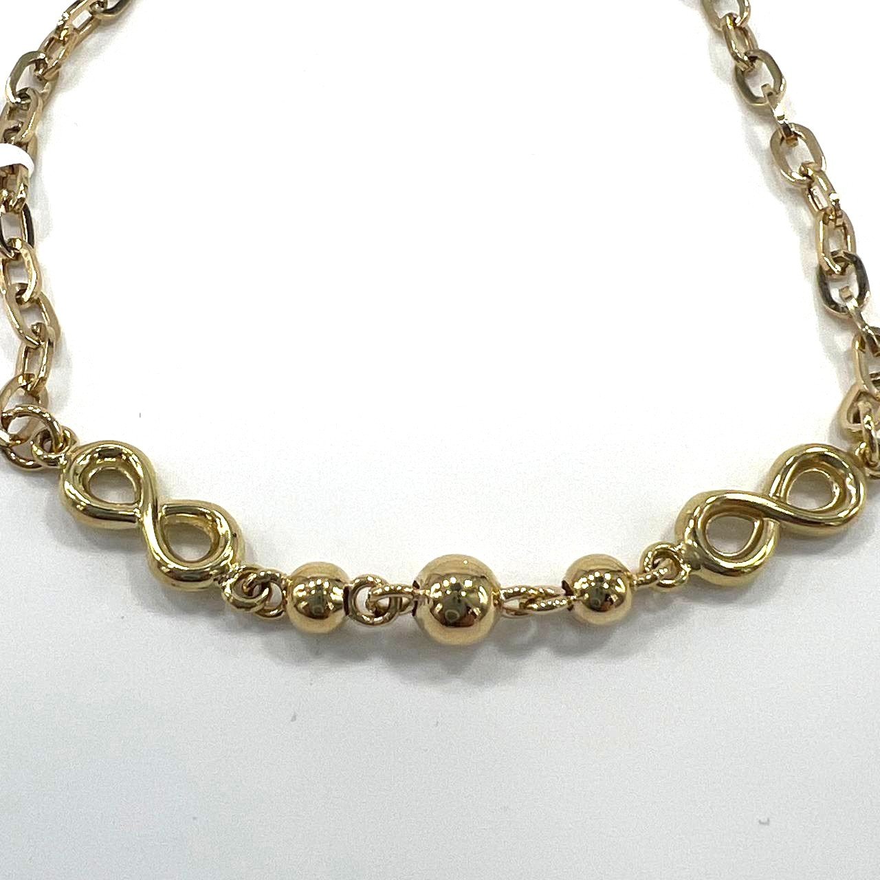 14K Yellow Gold Infinity Bracelet - Beaded Chain Delicate Everyday Fine Jewelry IZES - Image 6