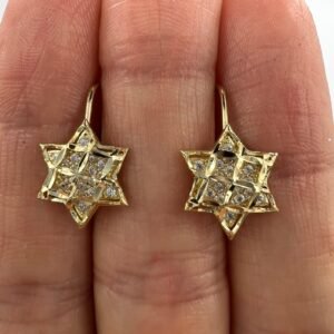 New 14K Gold Italian Women’s Fashion Earrings Jewelry Elegant 2.2g Gift for Her