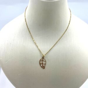 New Delicate 14K yellow gold necklace with a light and elegant leaf design