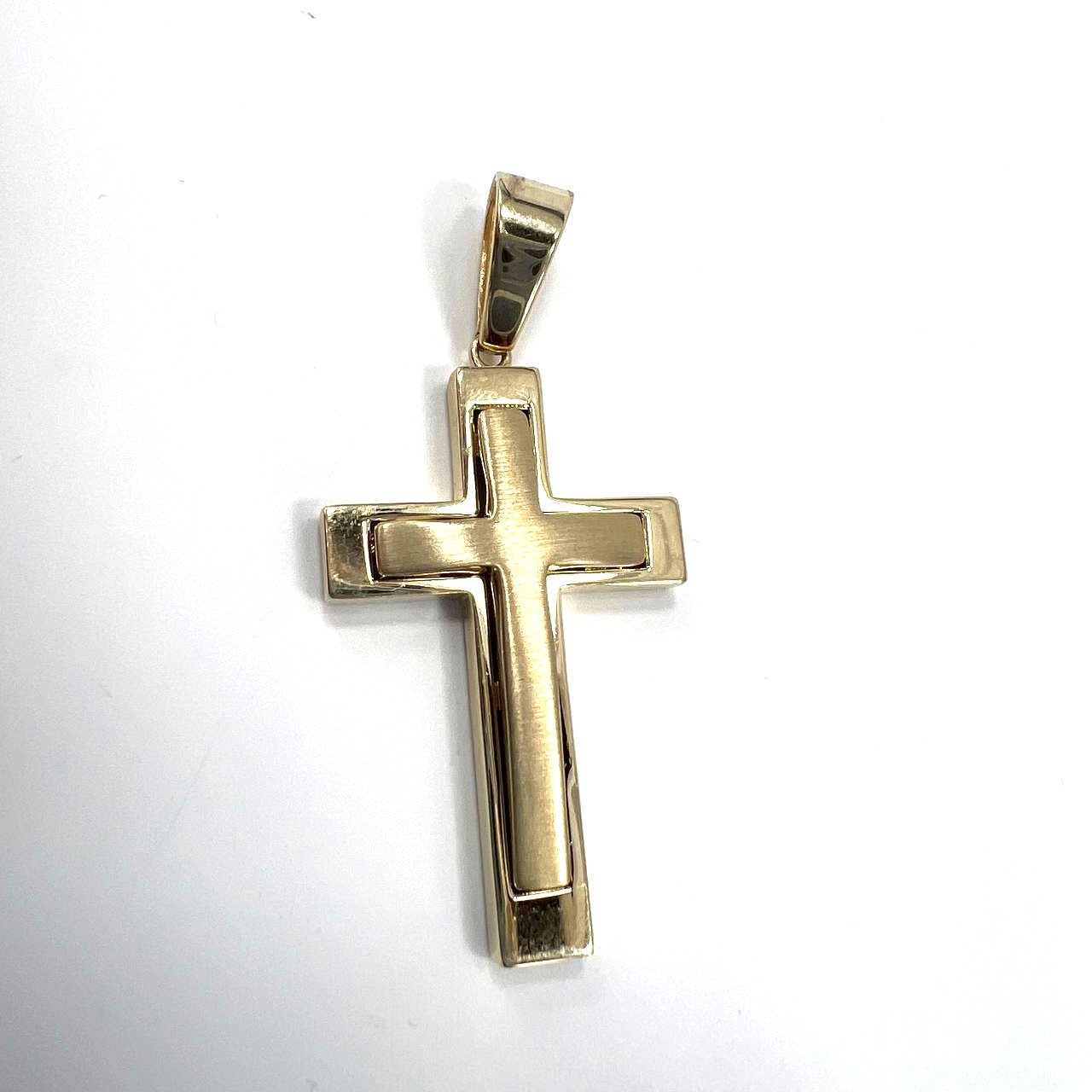 14K Yellow Gold Cross – Unique and elegant design, perfect for daily wear