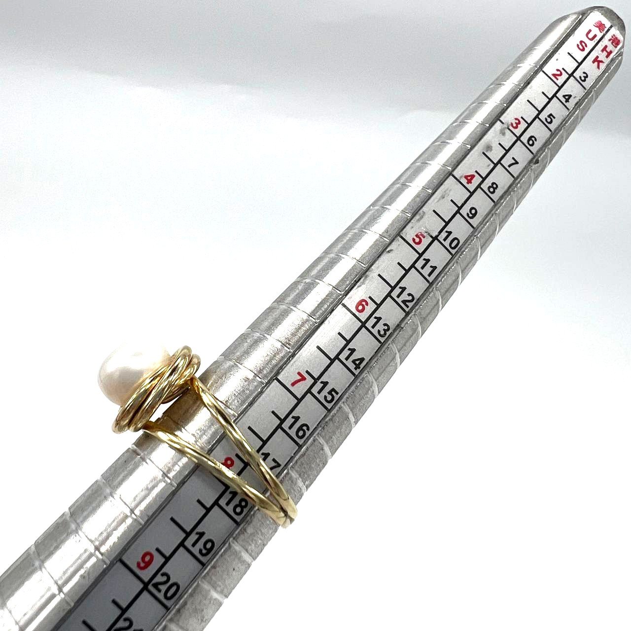 14K yellow gold ring with a pearl, elegant and delicate design beautiful gift - Image 10