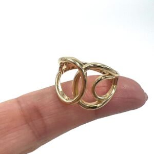 Unique 14K Yellow Gold Ring – Bold, Modern Design with Elegant Charm size 7.5