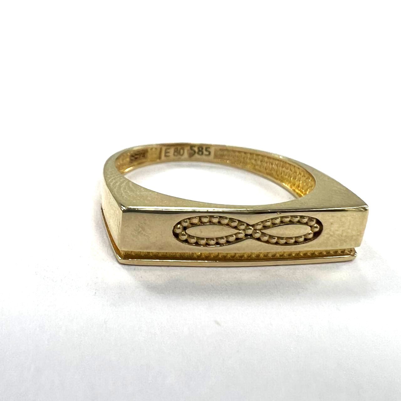 Yellow gold 14K infinity design ring, delicate, size 7 beautiful gift
