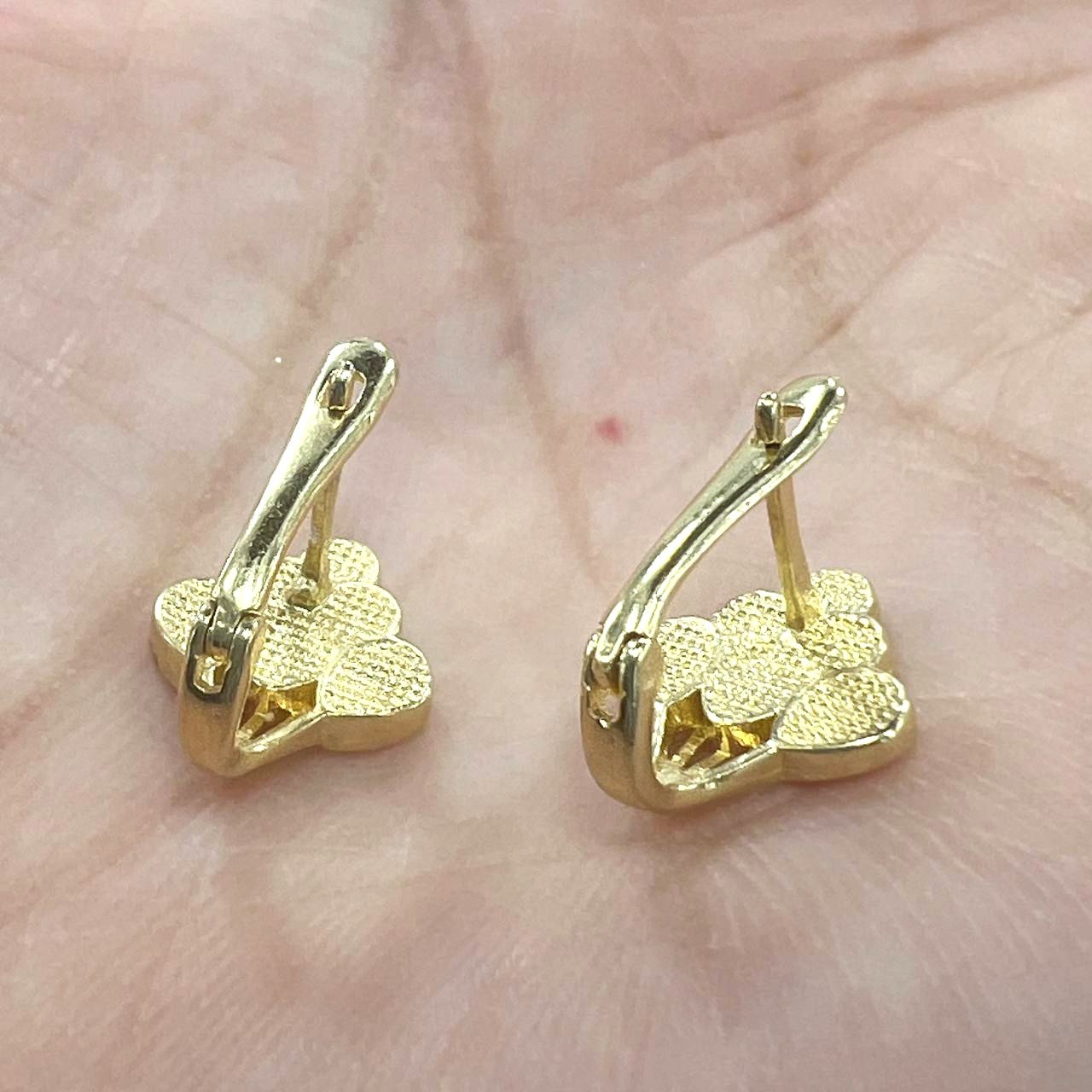 14K yellow gold colorful plug earrings, perfect for girls and all occasions - Image 4