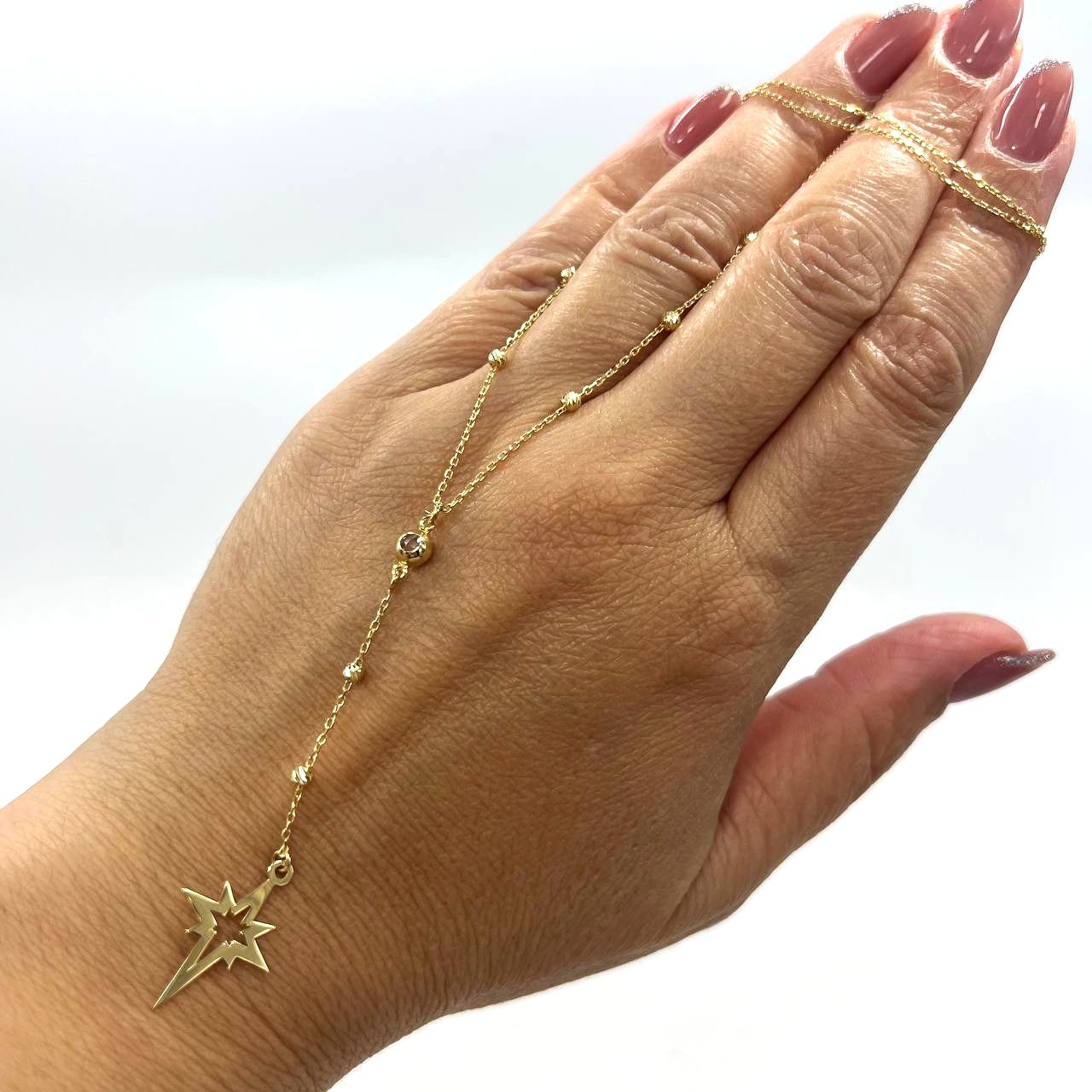 Charming 14K yellow gold necklace with a star design for daily wear good gift - Image 4