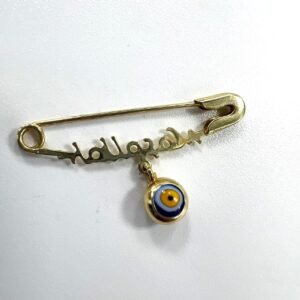 New 14 yellow gold baby clothes peg with round eye Gift 1g Special Design