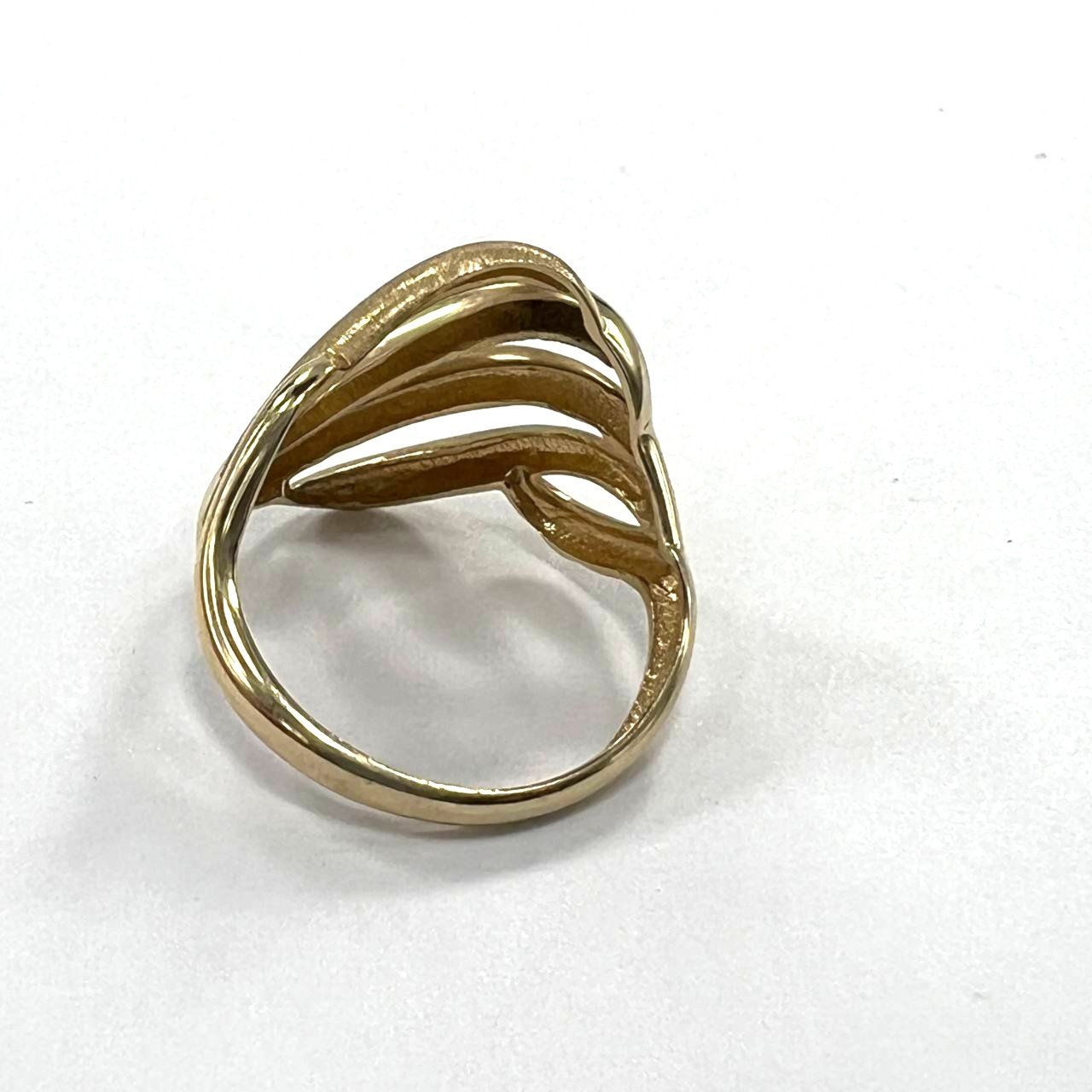 Unique 14K Yellow Gold Ring – Bold, Modern Twisted Design with Elegant Charm - Image 5