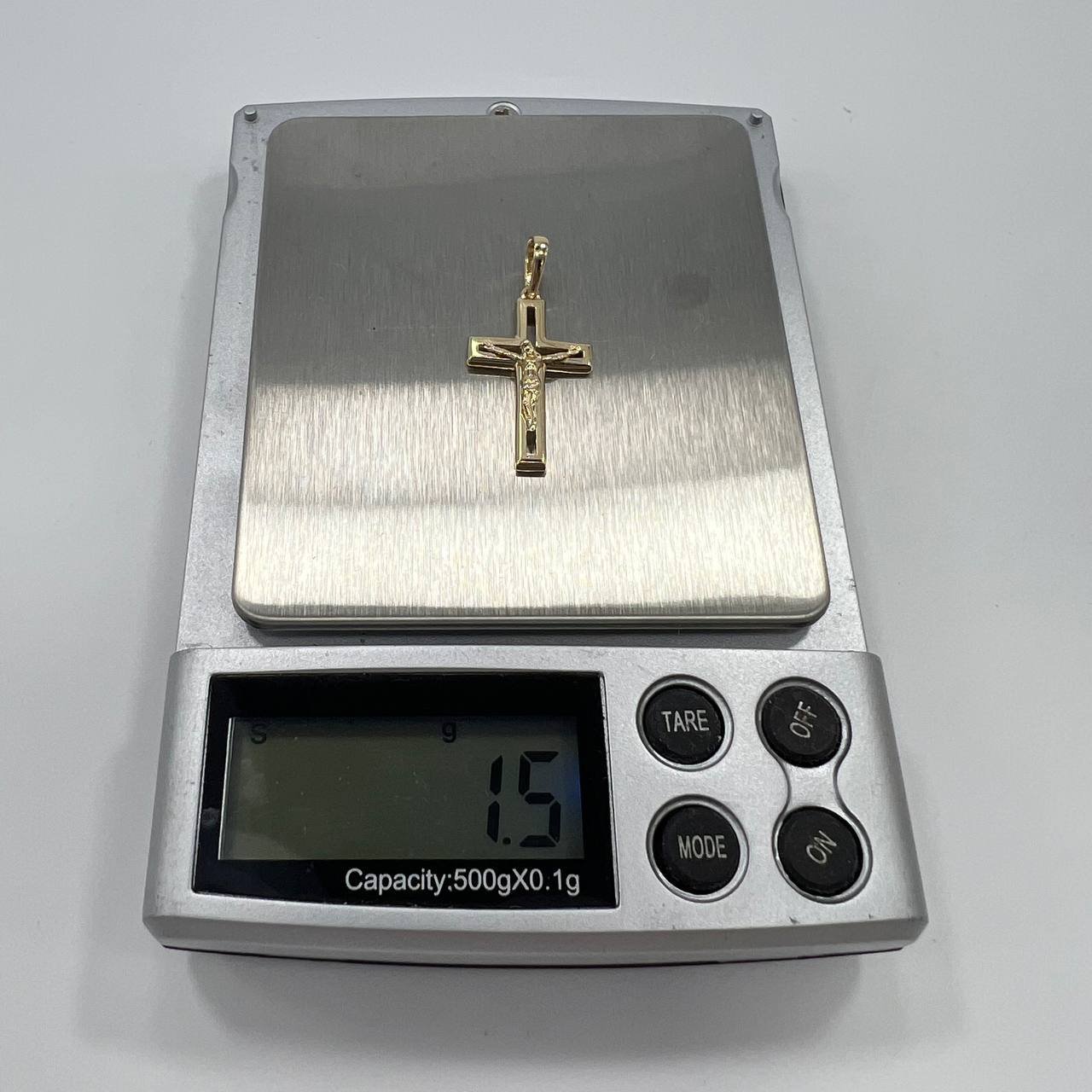 14K Gold Crucifix Cross Pendant Solid Yellow White Gold Religious Jewelry 1.5g - Image 4