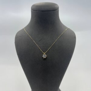 New Elegant 14K Solid Gold Necklace Italian Round Solitaire Pendant 2.0g, 21cm