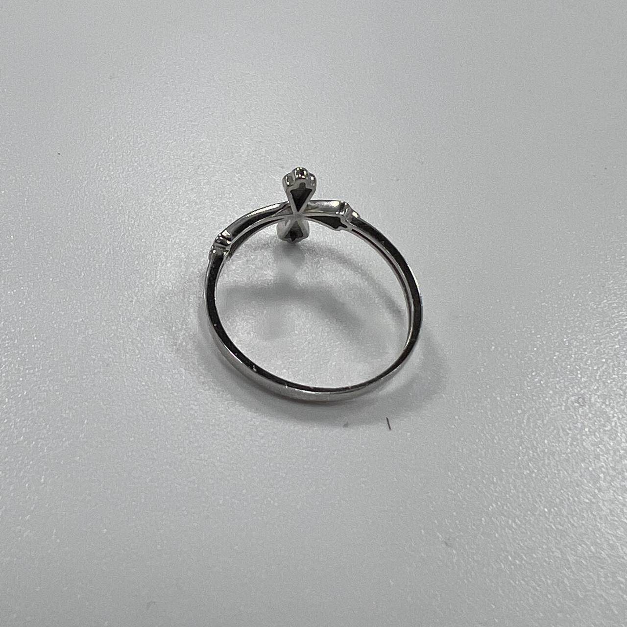 New 14K Solid White Gold Ring Italy Polished Cross Design 1.4g Size 6.25g - Image 5