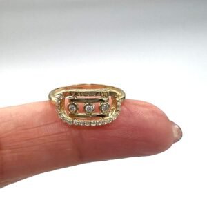 New Elegant 14K Solid Gold  Ring with Cubic Zirconia – Italian Design, 1.5gr