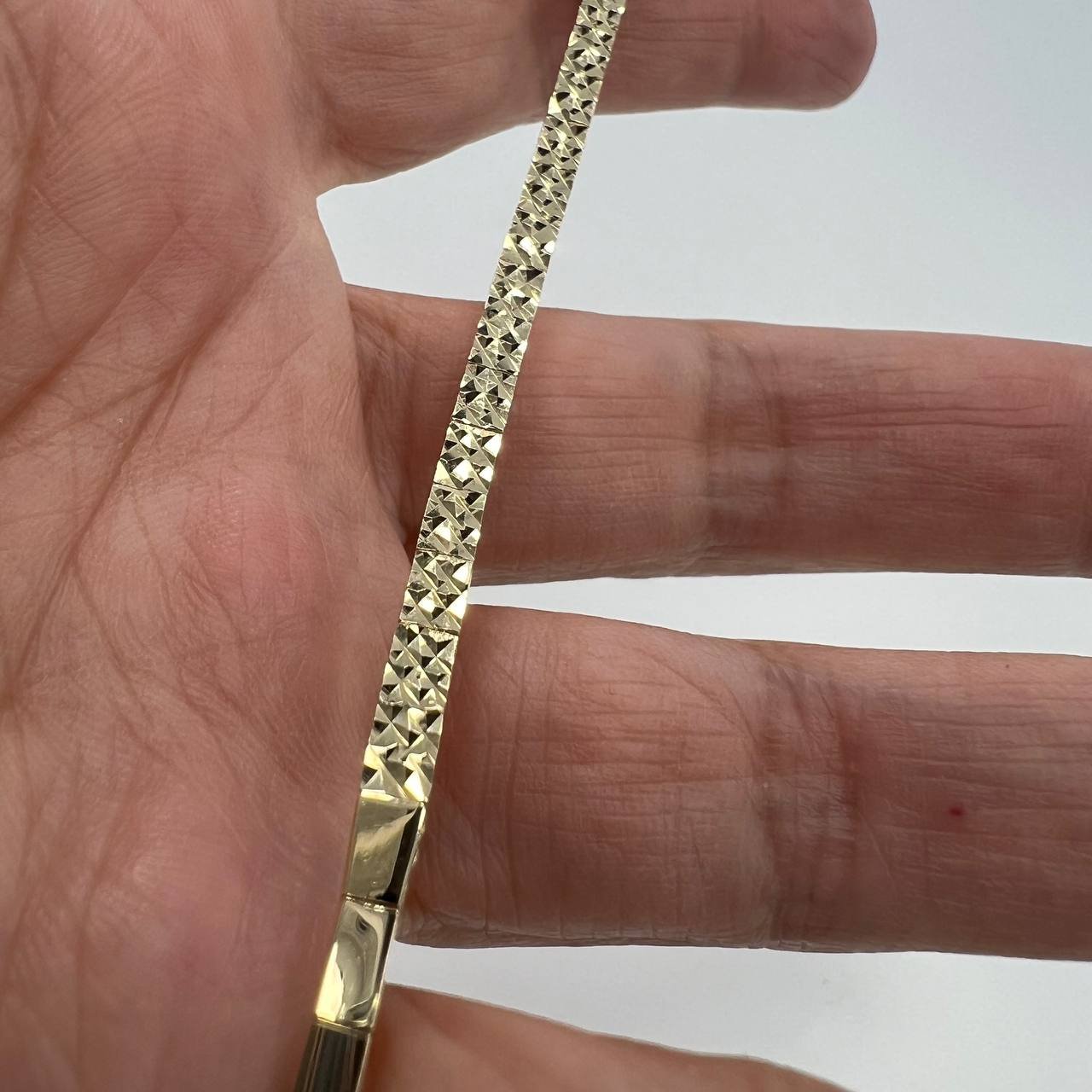 New Elegant 14K Solid Gold Italian Bracelet – Diamond-Cut Design 3.8g, 18cm - Image 3